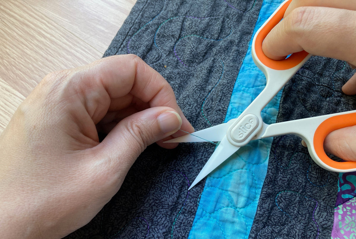 Slice Ceramic Scissors (Pointed Tip) In use - DaltonSafety