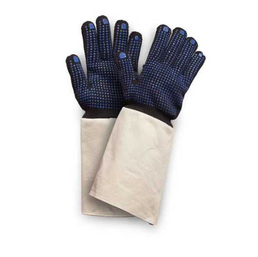 LebonGTA/D/M/COT/SD Seamless Knitted Glove - Navy Coating with Black Knitting and White Cuffs