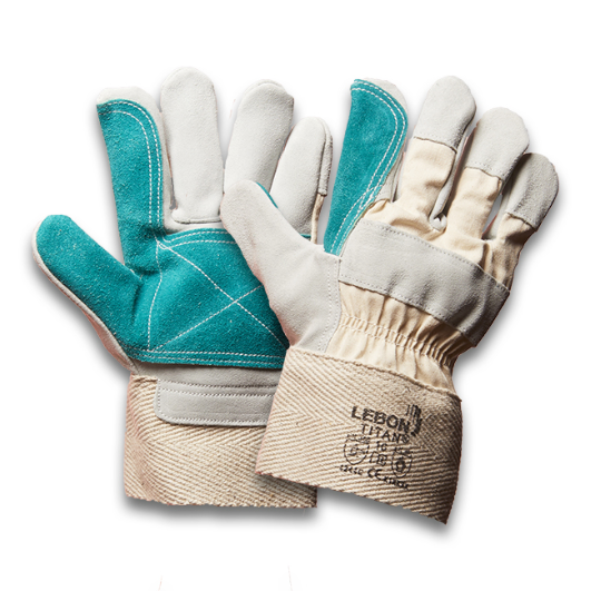 Lebon TITAN Gloves in the classic "docker" style - Blue and White