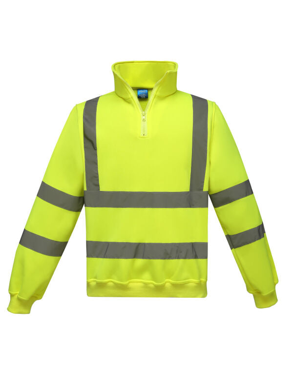 YOKO Hi-Vis 1/4 Zip Sweatshirt Green - DaltonSafety
