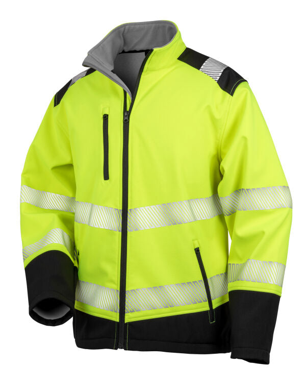 Ripstop Hi-Vis Safety Softshell Jacket Green - DaltonSafety