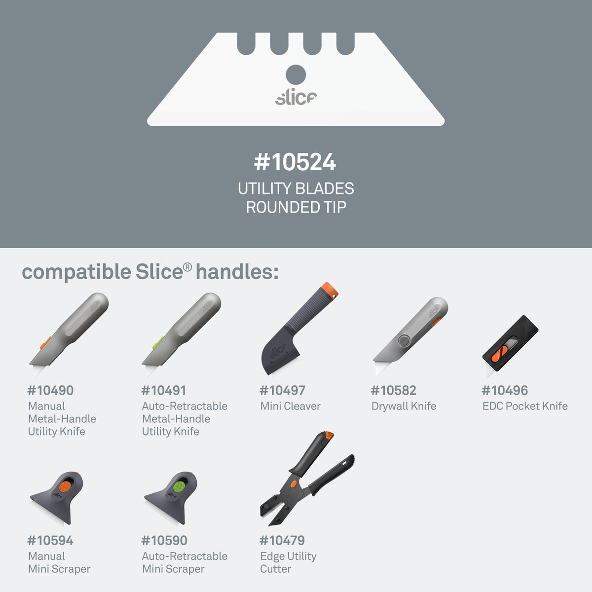 Slice Ceramic Utility Blades (Rounded Tip) Compatible Slice Handles - DaltonSafety