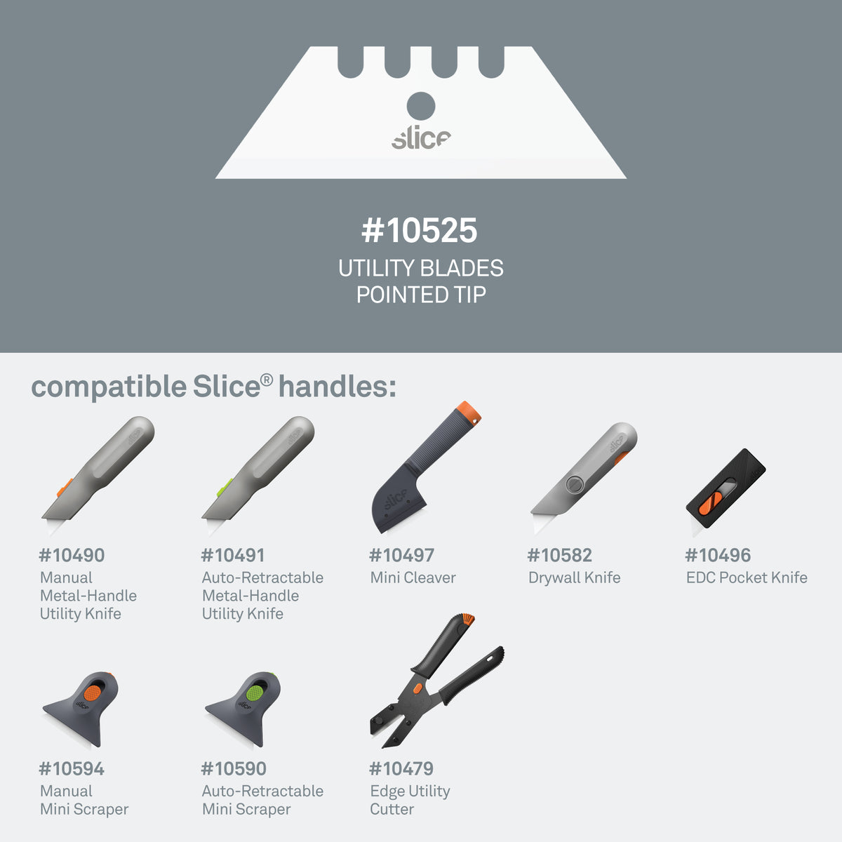 Slice Ceramic Utility Blades (Pointed Tip) Compatible Slice Handles - DaltonSafety