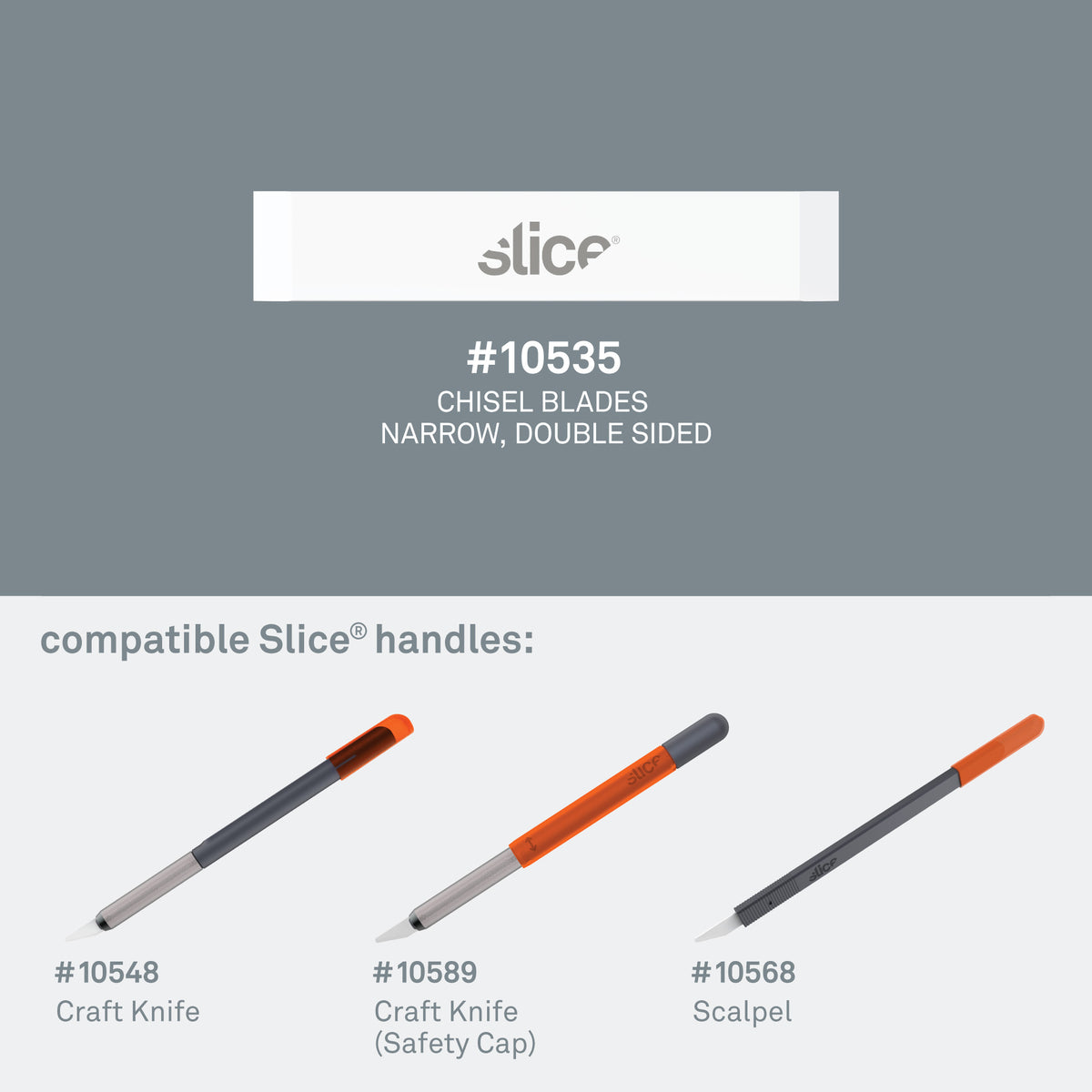 Slice Chisel Blades (Narrow, Double-Sided) Compatible Slice Handles - DaltonSafety