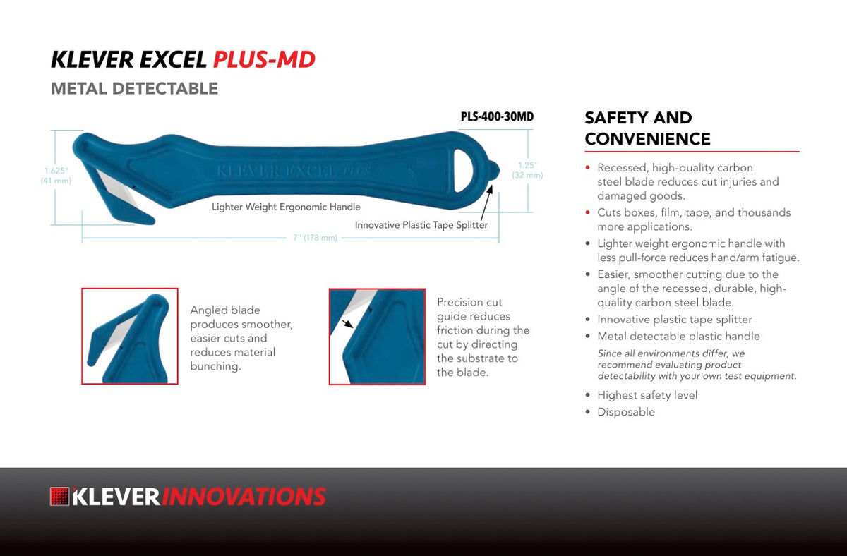 Klever Excel PLUS Metal Detectable (user must test on own equipment) - DaltonSafety