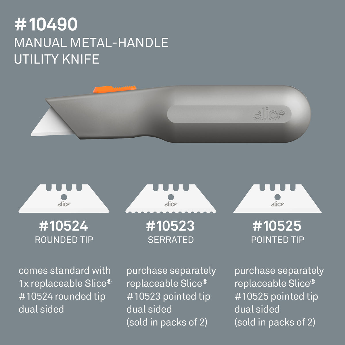 Slice Manual Metal-Handle Utility Knife Compatible Blades - DaltonSafety