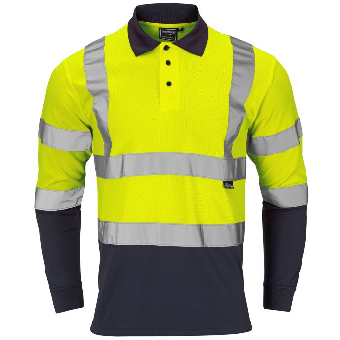 Supertouch Mens Hi-Vis 2 Tone Class 1 Long Sleeve Polo Shirt - Dalton Safety 