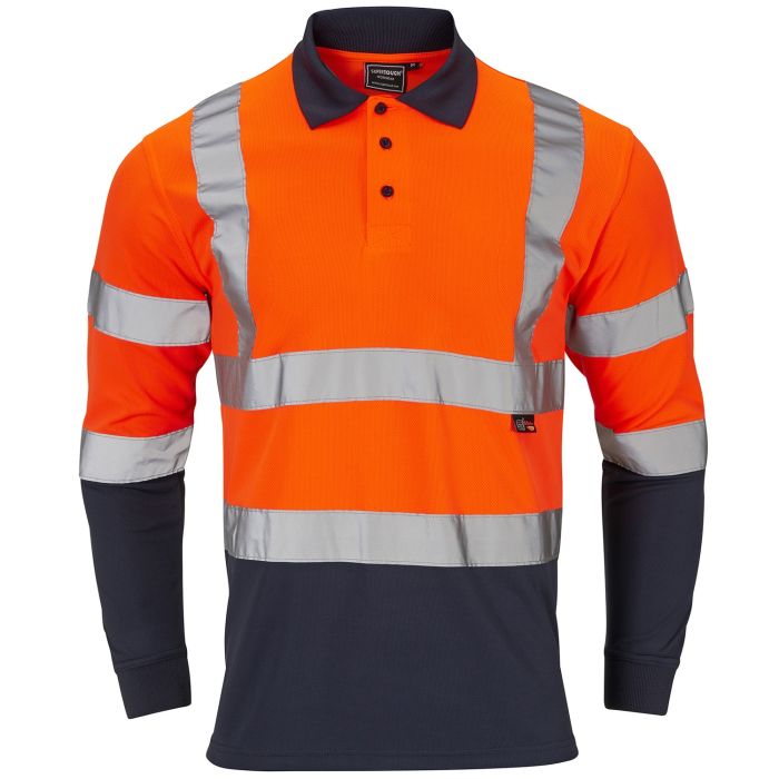Supertouch Mens Hi-Vis 2 Tone Class 1 Long Sleeve Polo Shirt - Dalton Safety 