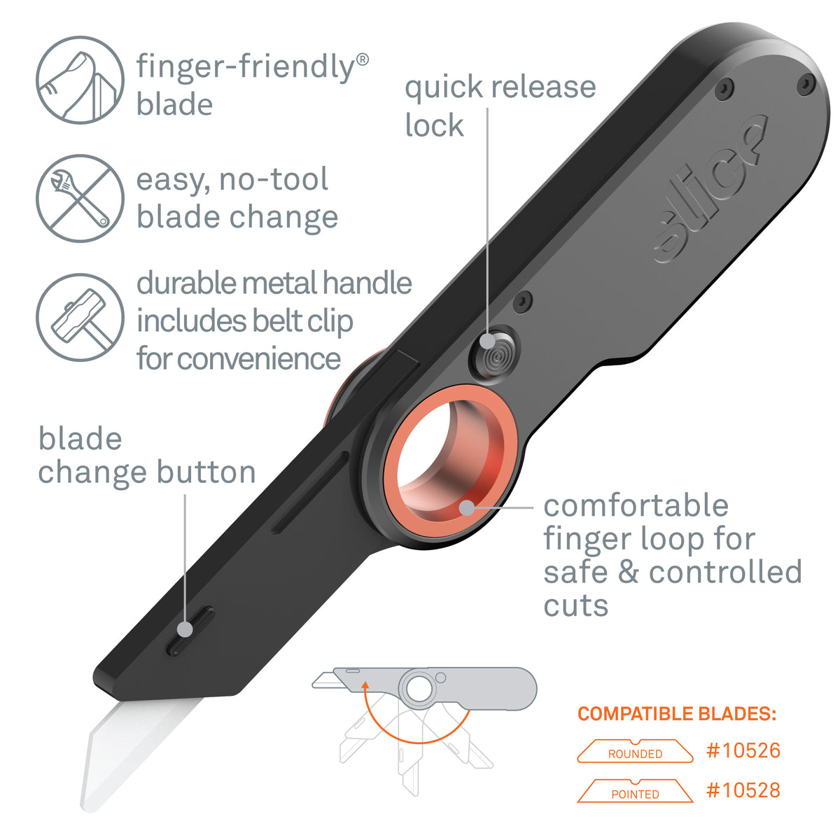 Slice Folding Utility Knife Features - DaltonSafety