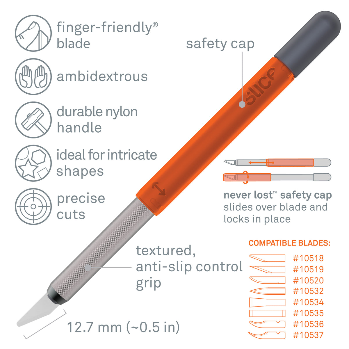 Slice Craft Knife (Safety Cap) Specifications - DaltonSafety